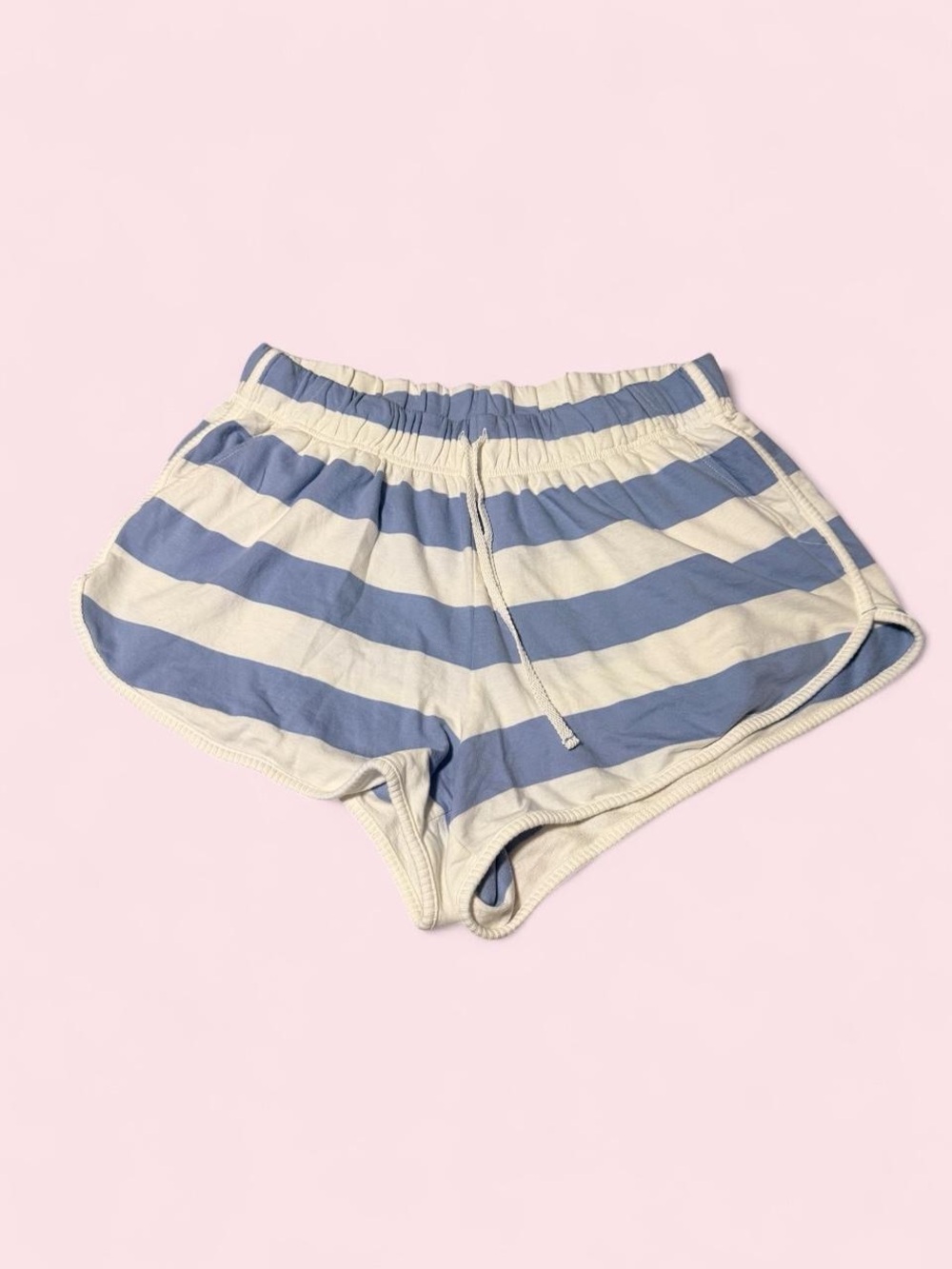 aerie Blue and white Striped poolside Terry Lounge Shorts